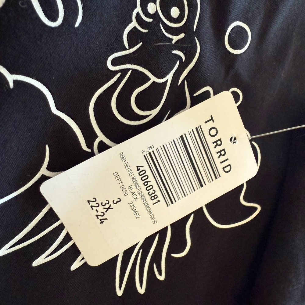 Torrid Black Top with White Fish Design - Picture 2 of 5